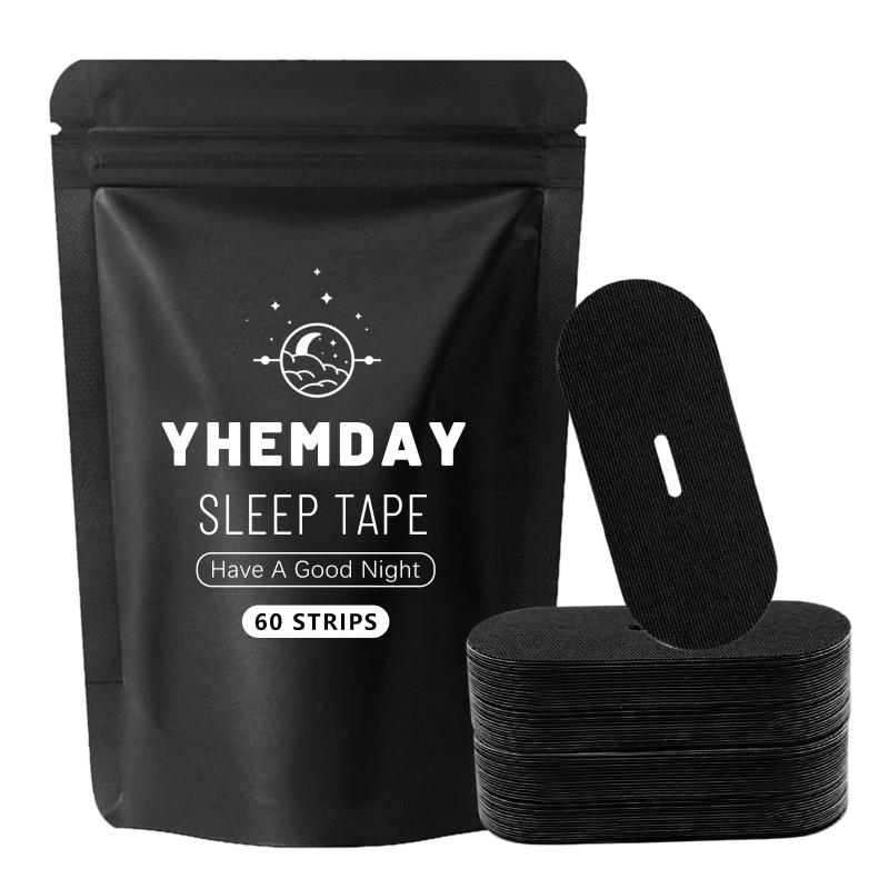 Rakuten - YHEMDAY 口閉じテープ 60枚入り いびき防止 快眠グッズ 口呼吸防止 鼻呼吸へ いびき 口・のどの乾燥 軽減 肌にやさしい 鼻呼吸テープくろ