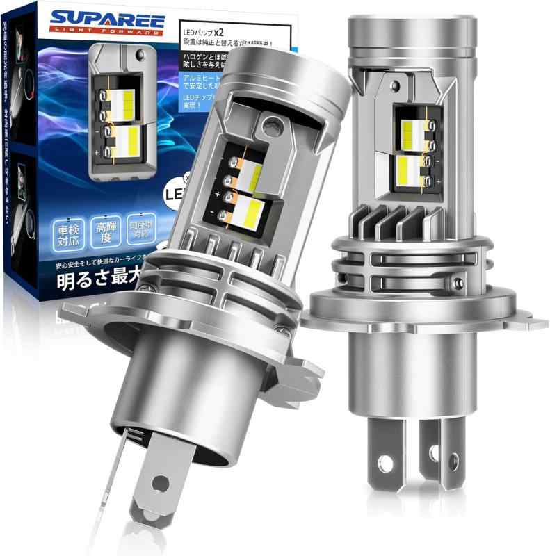SUPAREE h4ledヘッドライト 爆光 車検対応 熱分離高光効LEDチップ h4 led ヘッドライト 6500K 30000lm hi/lo切替 車用 DC 12V 四重放熱 静音ファン ハロゲンサイズ