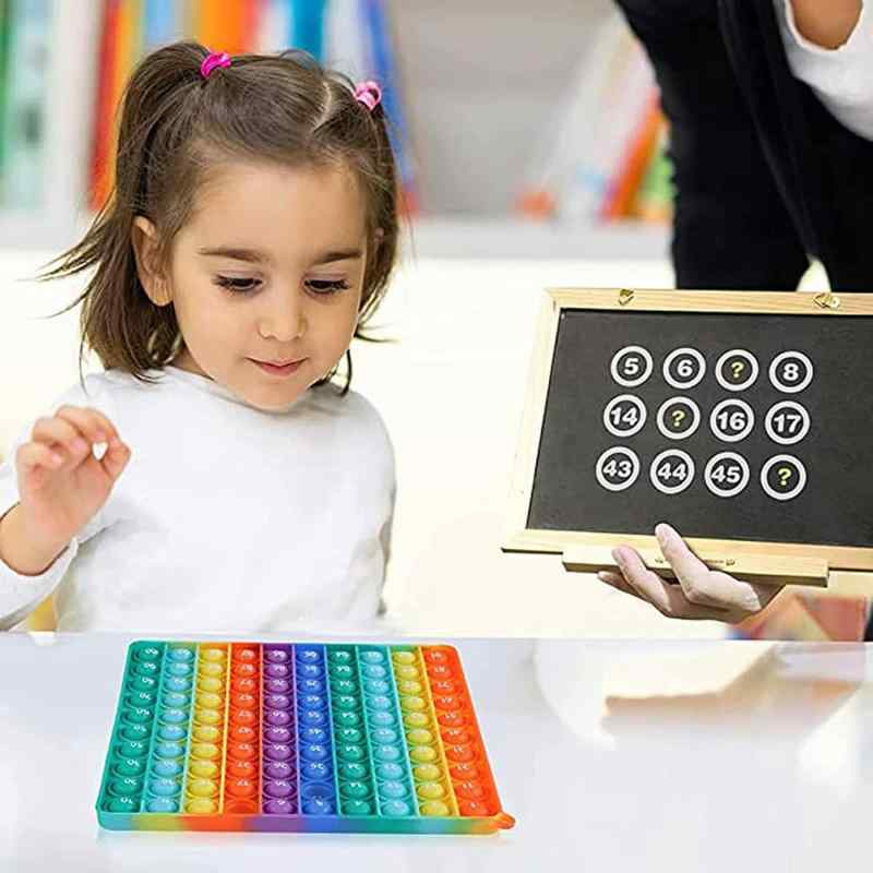 数字1～100 英語アルファベット2セット 学習玩具 ストレス解消 スクイーズ フィジェットおもちゃ プッシュポップバブル ボードゲーム おもちゃ お風呂 whitehalca-10274158 White market サンプル画像2