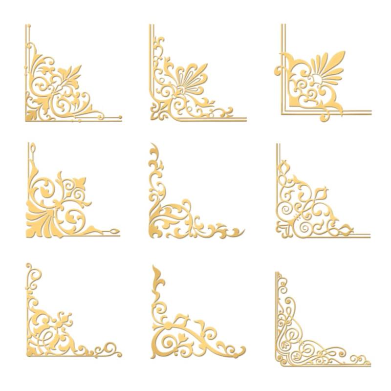 OLYCRAFT レジンステッカー 枠 金属製シール 金属ステッカー DIY UVレジン封入用 ハンドメイド アクセサリーパーツ 封入素材 デコパーツ 手芸材料 ゴールド