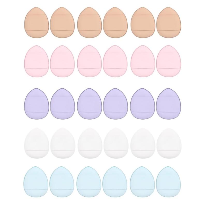 GYWHOOFT 5色 指のパフ クッションファンデ 水滴形 化粧パフ ミニサイズ パウダーパフ 指先用 クッションファンデ ファンデ スポンジ 柔らかい 吸収力 乾湿両用 メイク用パフ ポータブル メイ