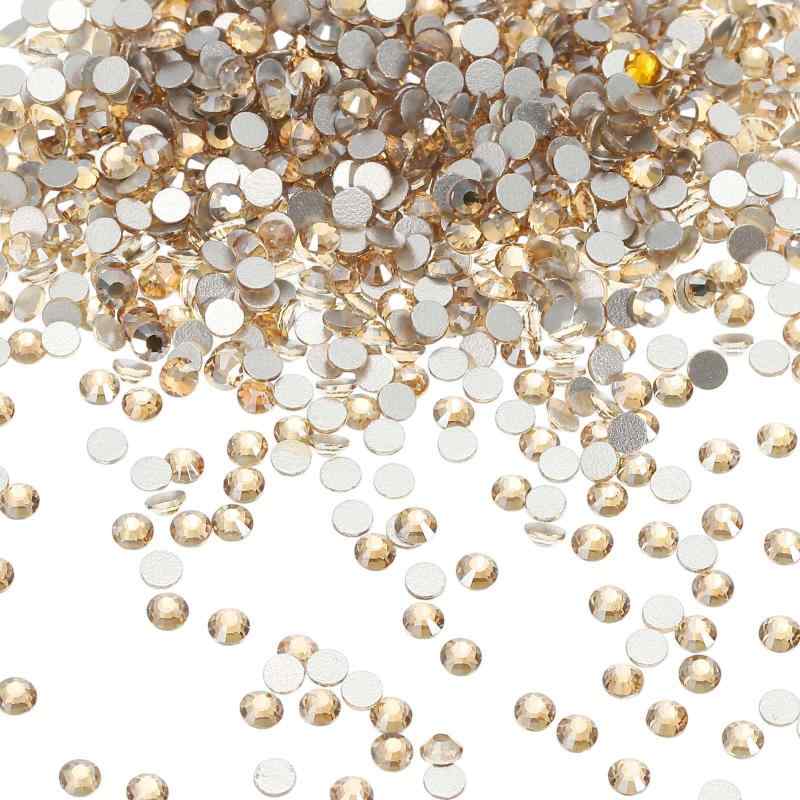 Rakuten - PATIKIL 2880個 SS3 ラウンド 平バック ラインストーン 1.2-1.4mm 平らな裏面 水晶 ガラス ジェム ダイヤモンド DIY クラフト 服 靴 ネイルアート デコレーション用 クリア シャンパン