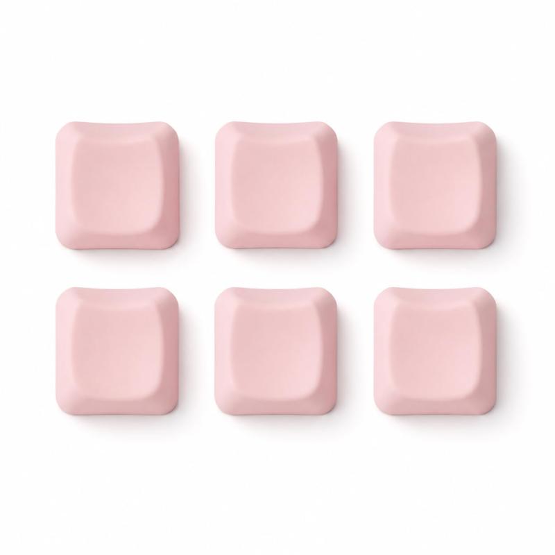 乐天商城 - XuJJJJunB キーキャップ 6個セット PBT 猫の頭の形 かわいい キートップ 十字軸対応 メカニカルキーボード用 無地 マット仕上げ 交換用（ピンク）
