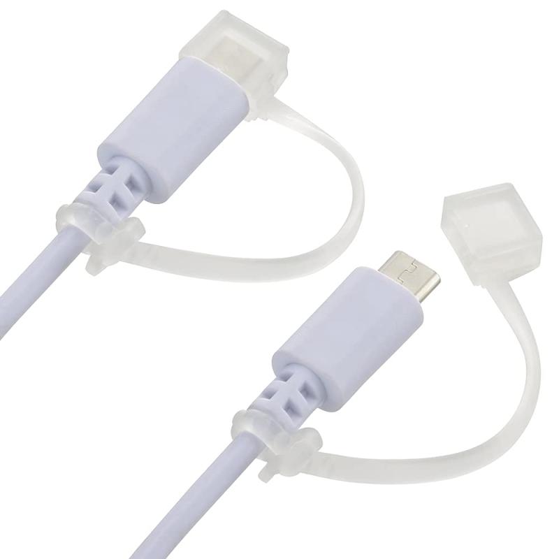 オーム電機 ライトニング&マイクロUSBプラグカバー