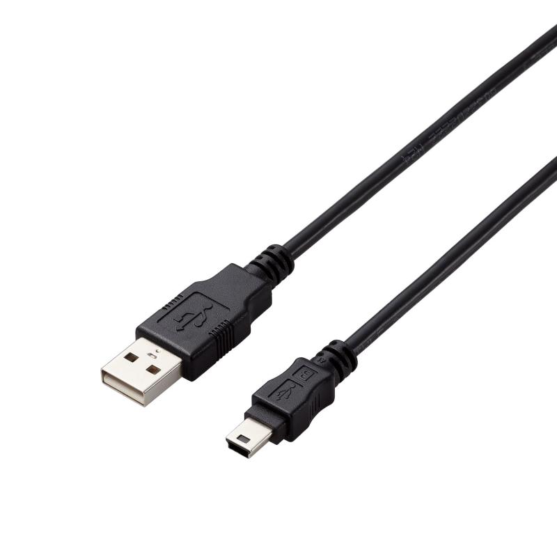 エレコム USB2.0ケーブル (USB-Aオス - USB Mini-Bオス) 50cm 480Mbps対応 EU RoHS指令準拠 USB正規認証 サビに強い金メッキ 長期で使用する社内システムに最適 ブラック U2C-AM05BK/ID