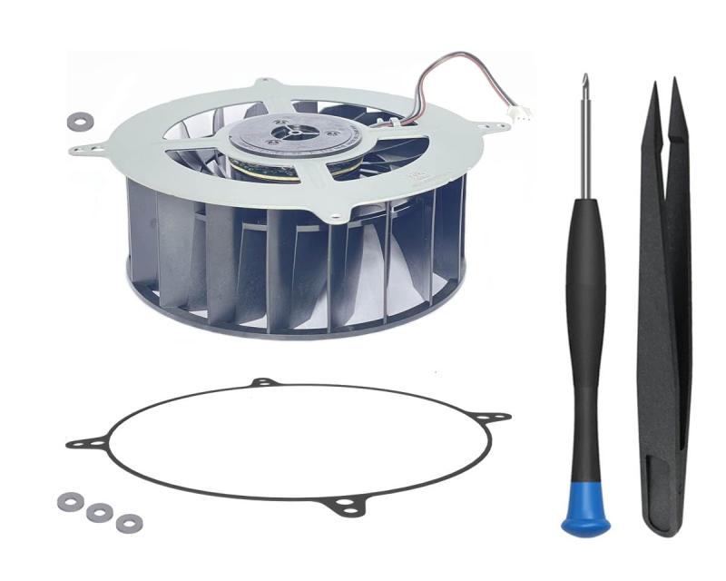 ElecGear PS5交換用の内部冷却ファン(NMB 12047GS-12N-WB, 18ブレード)、PS5 CFI-1xxx 用の追加の耐衝撃シーリング O リングと修理ツール ドライバー、CPU およびケースファンの交換品