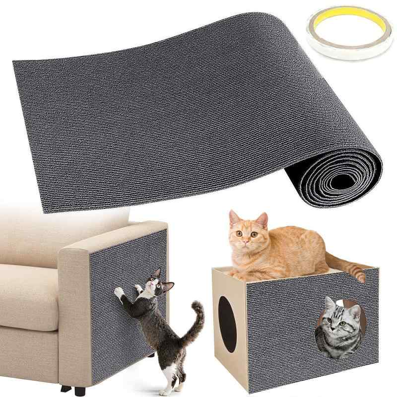 Gimars 猫 爪とぎ マット吸着 爪研ぎ シート DIY 自由にカット 賃貸OK 壁 家具保護 ホワイト ダークグレー カーキ 防止 つめとぎ 室内猫用