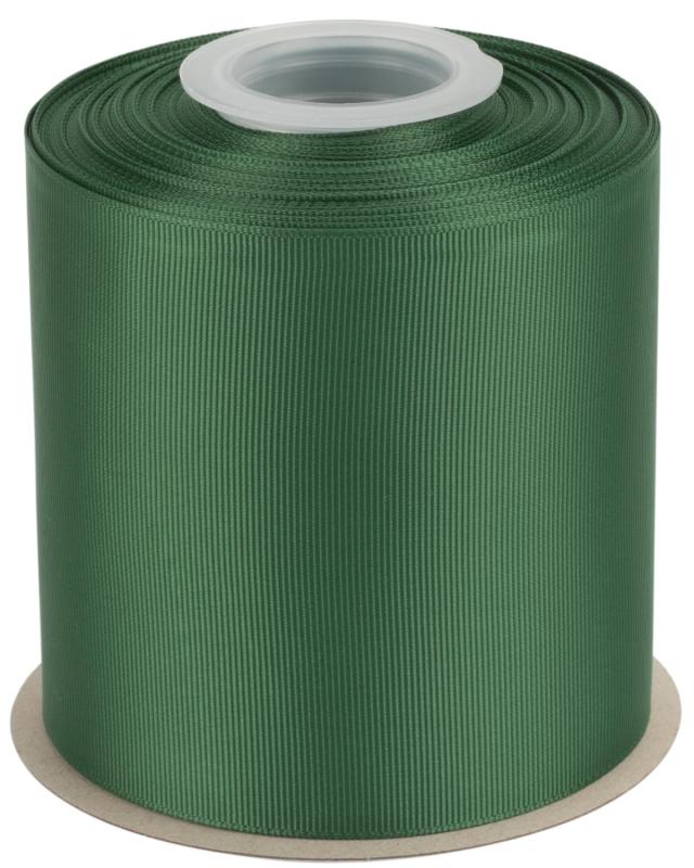 【IDECORRIBBONS】グログランリボン 幅100mm×全長22m フォレストグリーン(#587) 1...