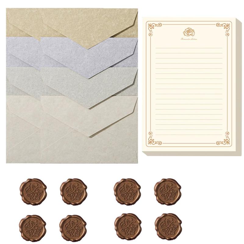 レターセット 手紙セット 封筒8枚 便箋24枚 封緘シール8枚 おしゃれな封筒 メッセージカード ラブレター 手紙 誕生日 結婚式 招待状 卒業礼状 お礼状用