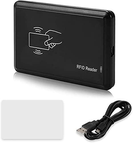 DELL - JIEWEN スマートICカードUSBセンサーリーダー 非接触14443A ICカードリーダー USBインターフェース付き カード5枚 + キーフォブ5個 13.56MHZ RFID、非接触型近接Windows 2000/XP/WIN 7/Win 10/