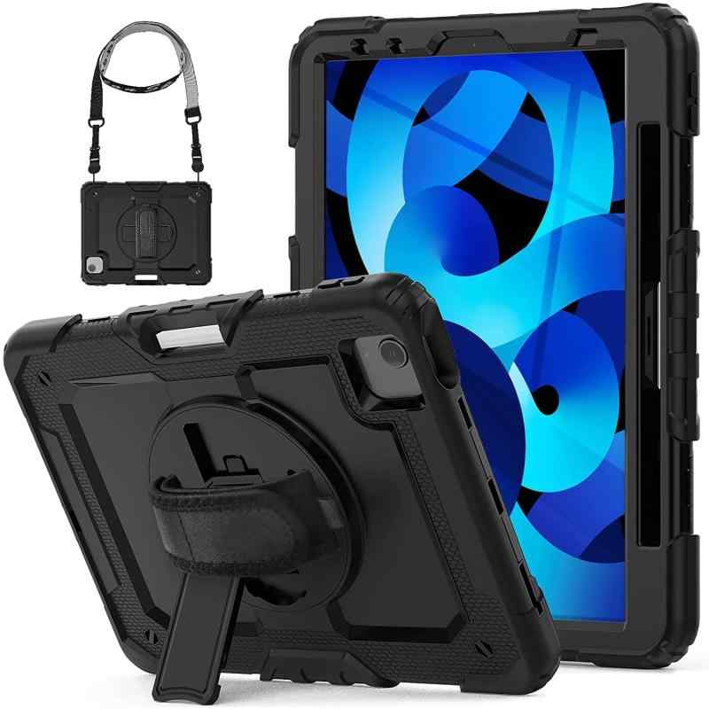 ~15 inches - iPad Air11ケース2024/2025 ipad pro11ケースipad Air4/Air5ケース (第5/4/3/2/1世代) 2024/ 2022/ 2020/2018 モデル 保護フィルム付き ペン収納 360°回転スタンド ハンドストラッ