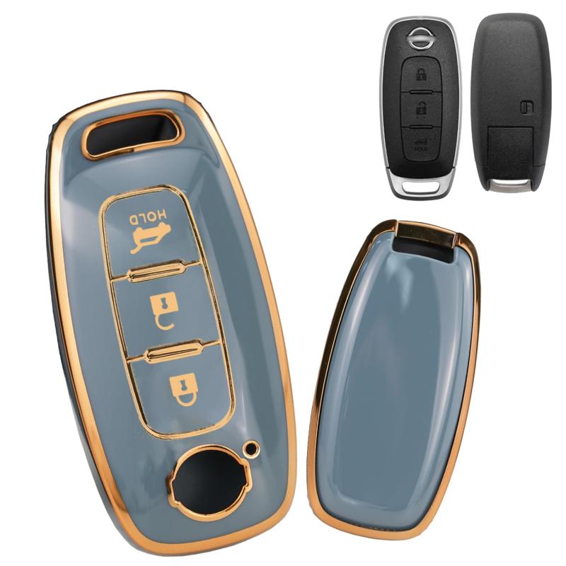 Rakuten - [ontto] ニッサン専用 キーケース キーカバー キーホルダー NISSAN アリア SNT33 B6 B9 サクラ 新型エクストレイル セレナ c28 2022 2023等に適用 シリコン製 アクセサリー TPU素材 傷防止 3ボタン
