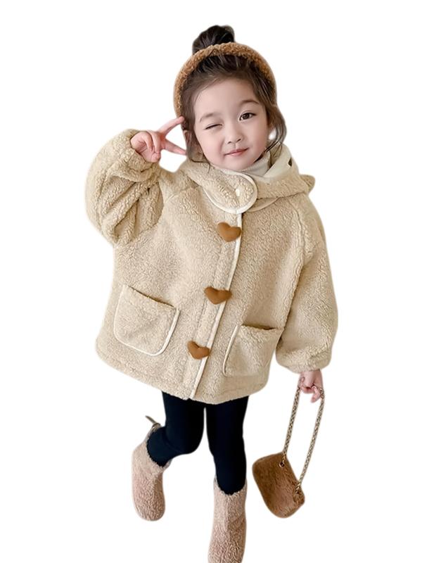 乐天商城 - [Miipat] 子供服 女の子 ボアジャケット キッズ ボアフリース 厚手 フード付き もこもこ ベビー服 アウター ブルゾン ヒョウ柄 無地 可愛い おしゃれ 90-120cm