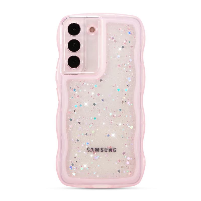 樂天商城 - ZTOFERA Samsung Galaxy S22 5G 用波状のケース 透明 クリアケース サムスン ギャラクシー S22 ウェーブケース 可愛い おしゃれ キラキラ 星 スマホケース ソフトTPU スターパターン 軽量 耐衝撃 人気