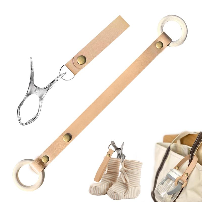 シューズクリップ ベビーカー【2個入り】ベビーカー用ボトルフック ベビーカーに吊り下げ可能 ベビーカー ベビー用品 赤ちゃんパーツ 簡単装着 フェイクレザー 合皮