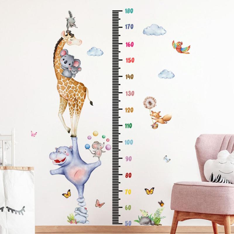 子供 身長 壁 ウォールステッカー 身長計、ピンクの傘 女の子、子ども身長計 植物 花 蝶 鳥 猿 動物 可愛い 北欧 木 子供 身長計 壁 ステッカー おしゃれ 壁に貼るシール 剥がせる 子供部屋