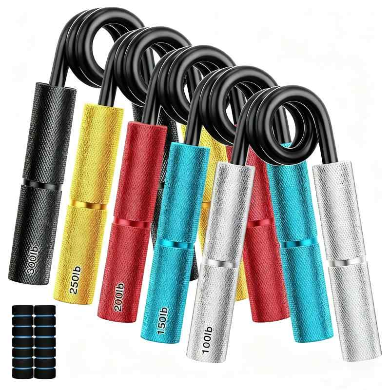 Hayexiha トレーニング用 ハンドグリップ セット（5個入）手首・前腕 筋トレ 握力強化 携帯方便 強度100-300ポンド（混合カラー）