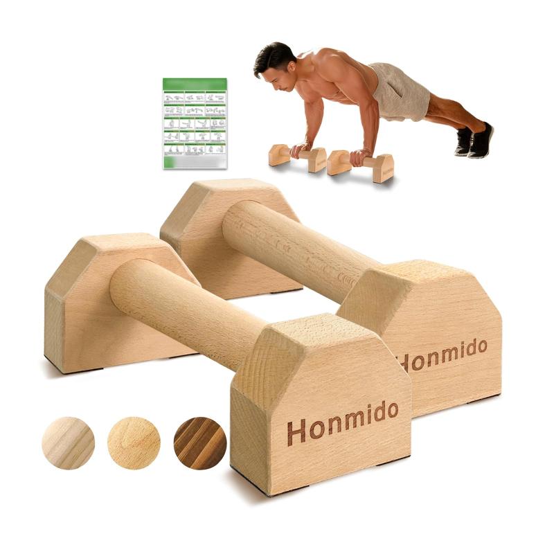 木製プッシュアップバー倒立バー腕立て伏せ 器具バー胸筋筋トレグッズ 腹筋 スタンドバー ディップスバ..