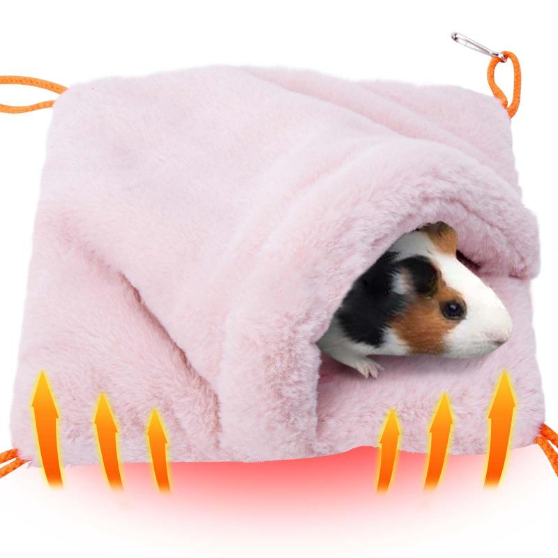 PAVIKE フェレット ハンモック モモンガ 小鳥 チンチラ ハンモック 暖かい ペット寝袋 シマリス 吊り下げ寝袋ポーチ 飼育ケージ 遊び場 隠れる ふわふわ 秋 冬用 寒さ対策 眠れる 小動物用ハ
