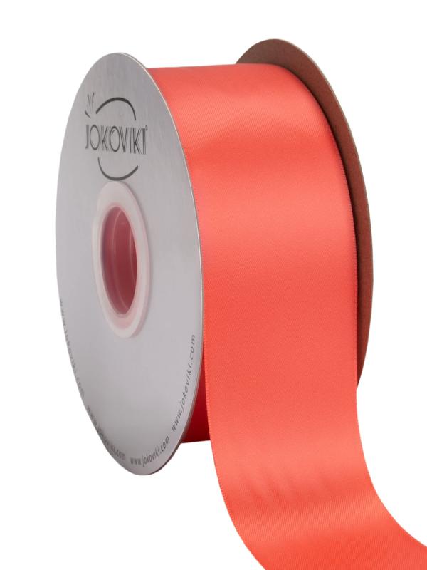 Rakuten - 【JOKOVIKI】ウォーターメロンサテンリボン 50mm幅 ダブルフェイス クオリティサテン - ギフトラッピング、ウェディング、招待状、クラフト、アパレル、ヘッドバンド用 - 45メートル/巻き