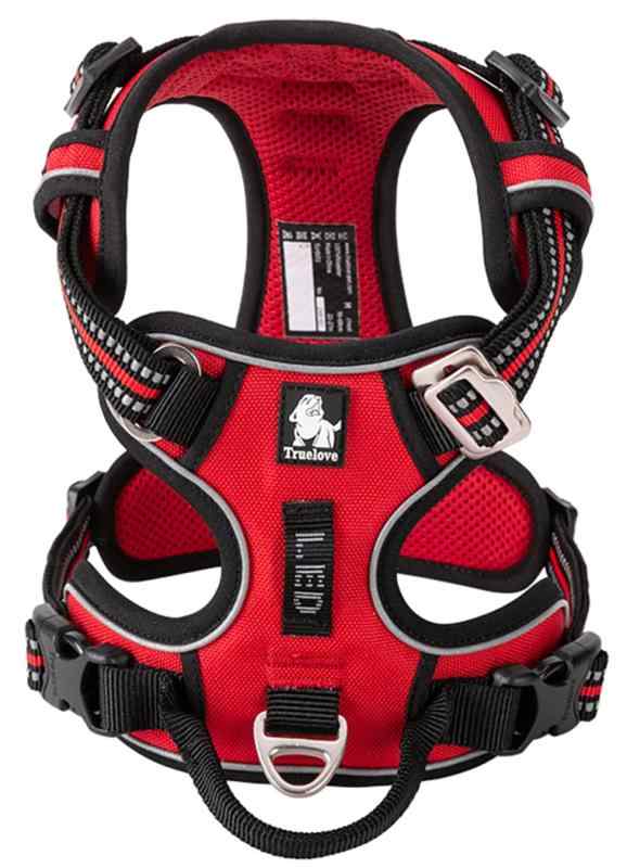 cocomall 犬用ハーネス 犬用胴輪 ドッグハーネス 3M反射材料 ナイロン製 小型犬、中型犬、大型犬に向け (XS, レッド)【新しいデザイン】：以前のより完璧なデザインで、とても使用しやすく、首回りに1箇所と胴回りに2箇所でバックルがあります。元のハーネスの上で首回りの調節の難題を解決します。足をあげる必要がなくて、頭から被せる必要もない3M反射ステッチ：ハーネスはかわいいだけでなく、夜になると反射するので、暗い夜道でも目立ちます。入射した方向に対して集中的に反射するため、ライトに照らされると、遠くからでもよく見えます。束縛感ないデザイン：ハーネスの裏側は柔らかい素材で、生地も厚めなので、散歩中わんちゃんの体への負担を軽減できます。犬用ハーネスは、引っ張っても圧力が体全体に分散されます。安定感が増すので、バランスよく歩けるようになり、心地好くお散歩できます。調節できる、操作簡単：ワンチャンの体系に合わせて調節しておけば簡単着脱バックルはサイズ調整が可能なので微妙な調整もできます。アルミニウム素材のDカン、背中部分にハンドルが付き、車載功能：耐衝撃性に優れたアルミニウムDカンの留め具は高い引張り強さ、耐腐食性と硬度がある。それに、背中部分にハンドルがついたハーネスです。ハンドルがあると色々な場面で とっても便利。持つことで、車内でベルトと繋がって愛犬の飛び出しなども防ぐことができます。