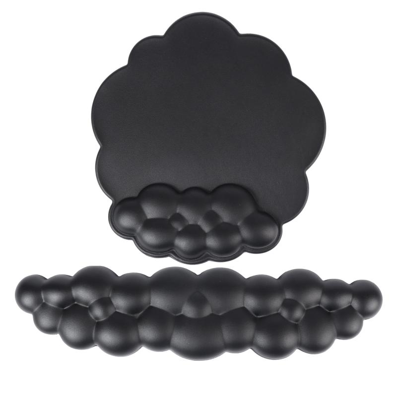 キーボード用リストレスト マウスパッド リストレスト一体型 かわいい雲のデザイン PUレザー 手腕サポート ハンドレスト付き 腕置き 快適 手触り良い 人間工学 滑り止め オフィス/ホーム用