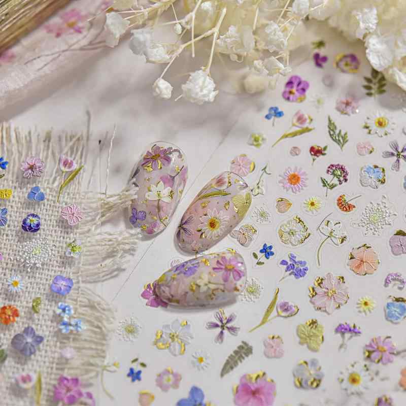 LISMYAKEY 2枚セット ネイルシール ネイルパーツ 新しい 浮き彫り 5D立体感ネイルネイルステッカー ネイルデザイン ネイルアート シール ネイルデコパーツ アクセサリー