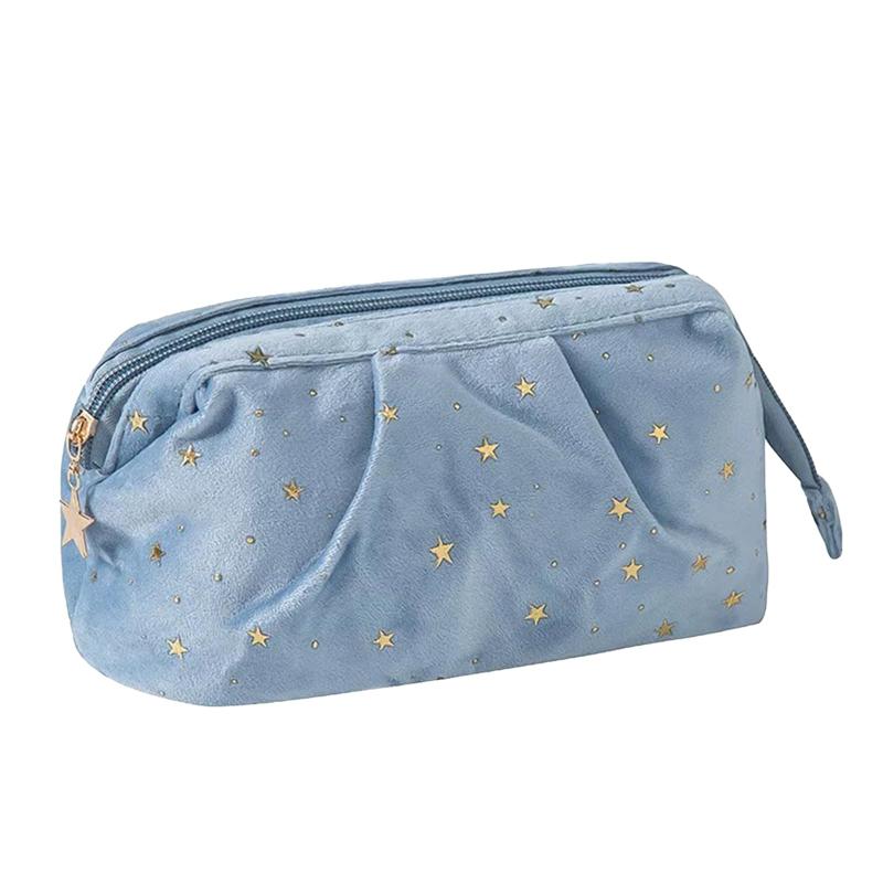 MGizo DtiSpectrum 化粧ポーチ ベルベット 星空 ベロア メイクポーチ 化粧品バッグ コスメバッグ 化粧品入れ 大容量 可愛い 軽量 仕切り 持ち運び 旅行用 出張用