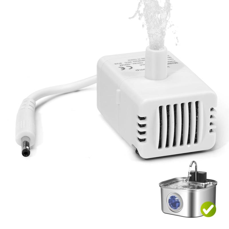 ZEKIRY YB200 DC 交換用ポンプ, 静音猫用噴水ポンプ, IP68 ペットファウンテンモーター, 低消費電力