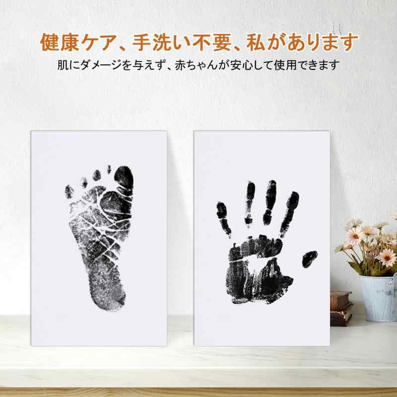White marketの肉球スタンプ 手形スタンプ 足形 インクパッド 汚れない 2枚セット 直接接触なし キット 繰り返し ペット メモリアル 足跡プリントキット 足形 猫 犬 成長を記録し 記念品｜アングル3