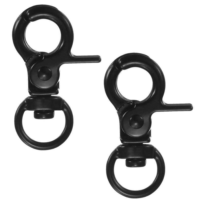 LvYiLinggg キーホルダー金具 フック 黒 2個セット ナスカン 内径10mm 回転フック ...
