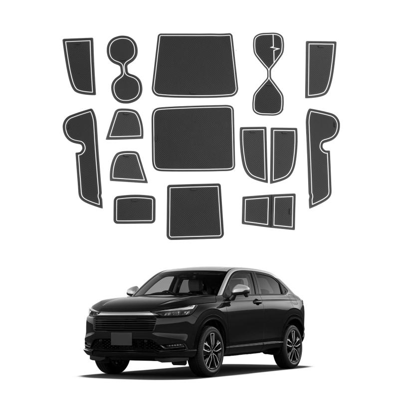 SHAOHAO新型 ホンダ ヴェゼル rv系 ラバーマット 専用 honda vezel ゴムマット 滑り止め 簡単使用 インテリアラバーマット 15枚ヴェゼルアクセサリー 引っ掻きキズ防止 ノイズ軽減 騒