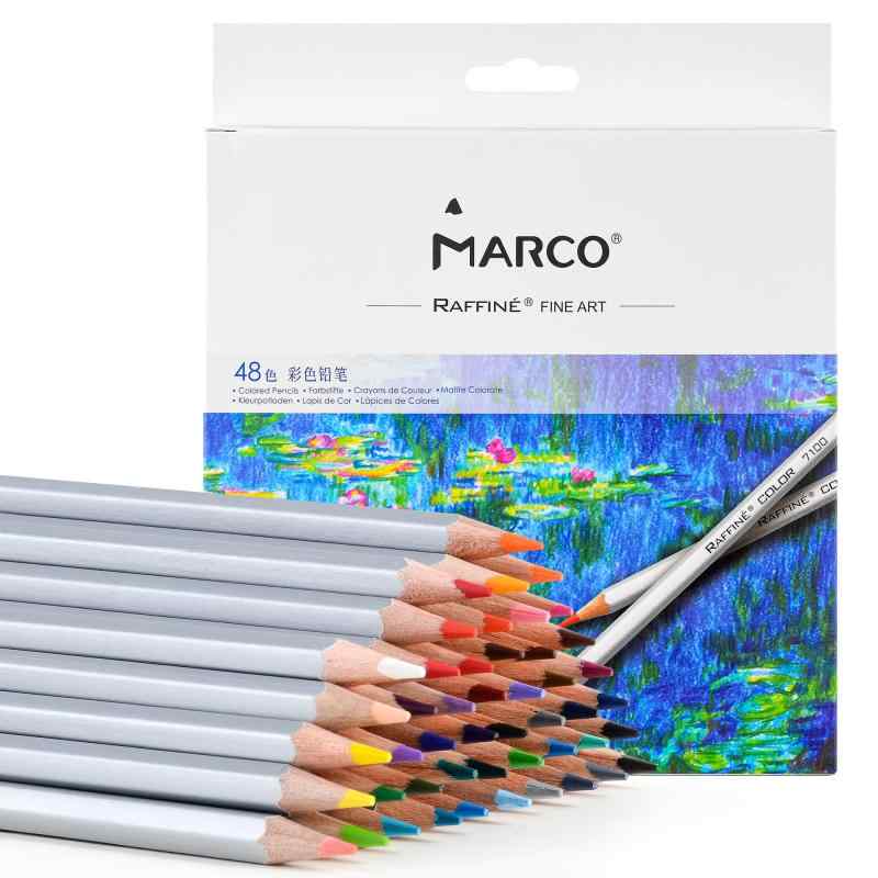 MARCO 油性色鉛筆 48色セット 六角軸 入門者 色えんぴつ 木製色鉛筆 color pencil プロ用鉛筆 デッサン用鉛筆 美術学生 初心者 文房具セット小学生 入学祝い プレゼント whitehalca-10294109 White market パッケージ画像