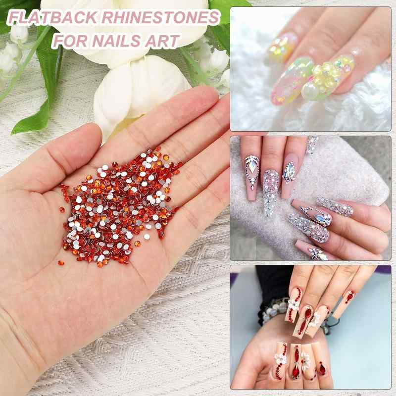 PATIKIL 2880 piezas de piedra de barro SS6 (1,9-2,1 mm) redonda de espalda plana de vidrio piezas de piedra de barro de gran capacidad cristal gem diamante DIY arte de las uñas piezas artesanales — vista 3