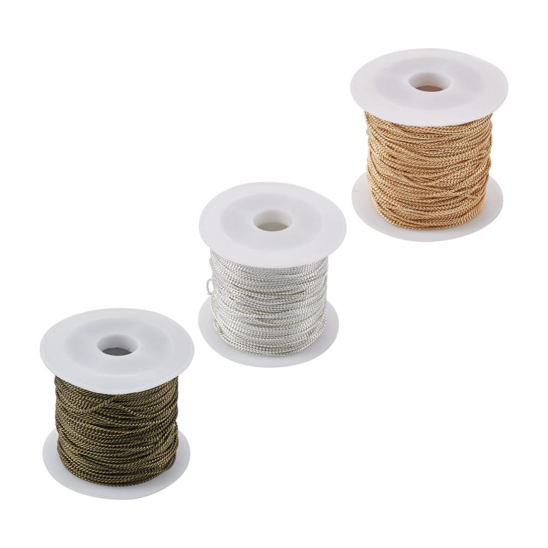 Beadthoven 3巻入り 幅1mm 真鍮製 スネークチェーン 溶接なし 細め ネックレス ブレスレット チェーン パーツ 手芸用 ヘビチェーン アクセサリーチェーン ジュエリー製作用 DIY ハンドメイド材料