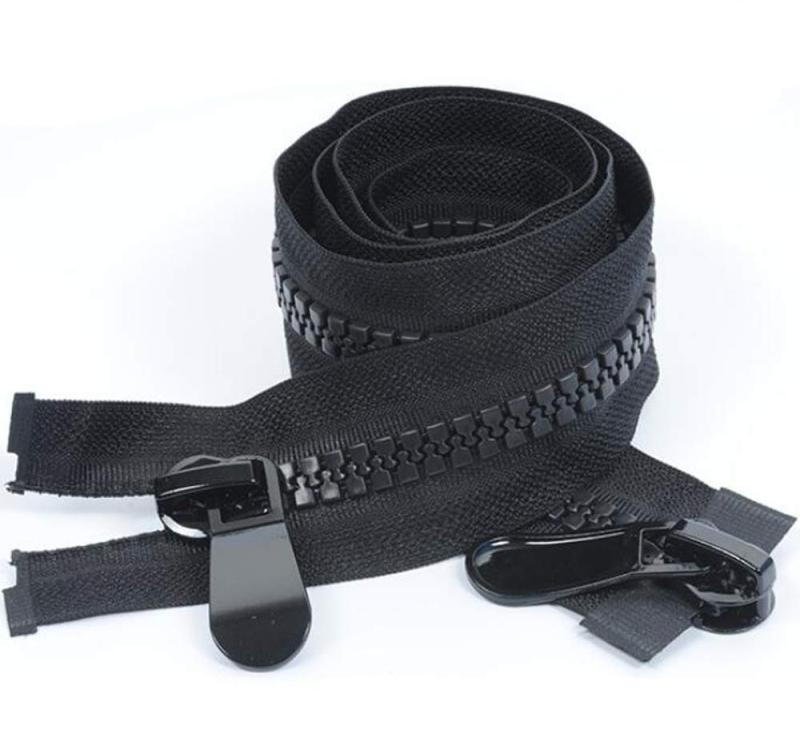 HJ ダブルファスナー ジッパー 黒 ダウンジャケット ポーチ バッグ ハンドメイド 縫製用 手芸素材 修理 DIY 手作り (70CM, 3本セット)