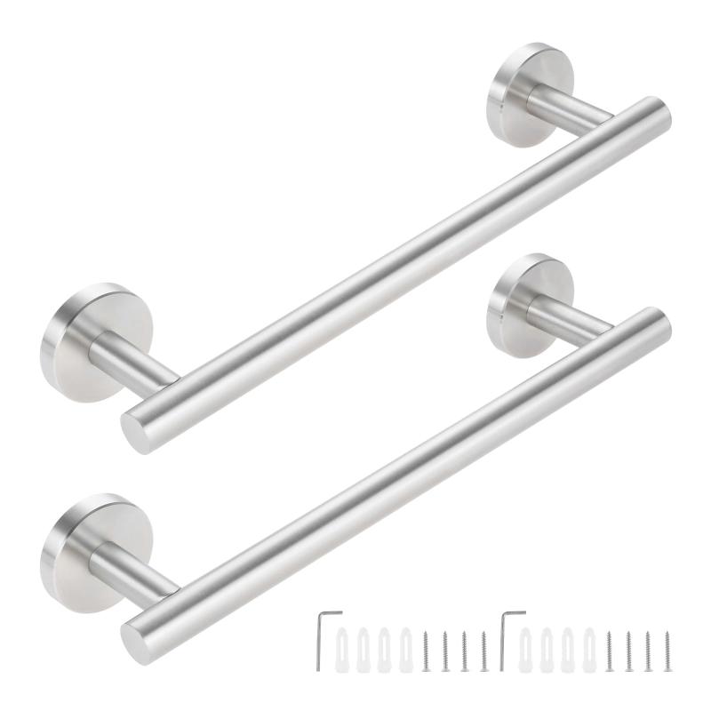 Lemfema 2個セット タオル掛け 全長30cm ステンレス鋼製 タオルハンガー タオルバー ネジ付き 壁掛け タオルホルダー 洗面所 トイレ 浴室 キッチン バスルームアクセサリー 省スペース
