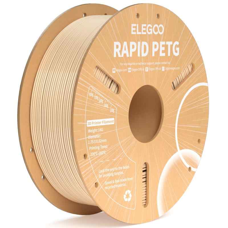 Rakuten - ELEGOO 高速 PETG フィラメント 1.75mm 肌色 印刷速度600mm/s対応可能 RAPID PETG フィラメント 3D プリンター用フィラメント 寸法精度±0.02mm ほとんどのFDMプリンターに対応 (1KG/スプール 2.2 lb