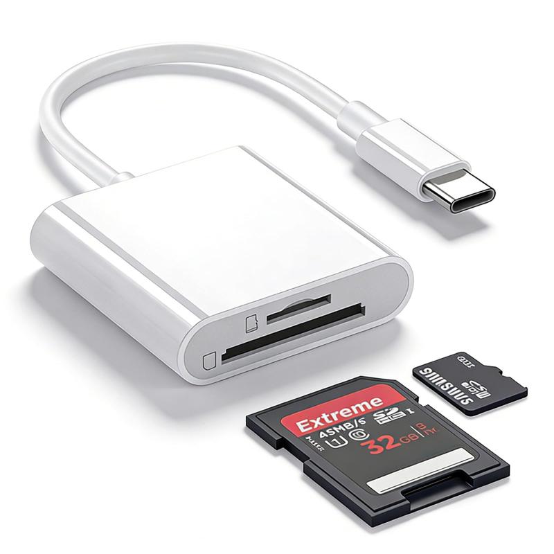 【2026 新モデル】DERSUR 2in1 SD/TF カードリーダー と互換性のある Apple iPhone17/16/15/iPad Pro/Macbook Android Type-C USB3.0 5Gbps 高速転送 OTG 機能 設定不要