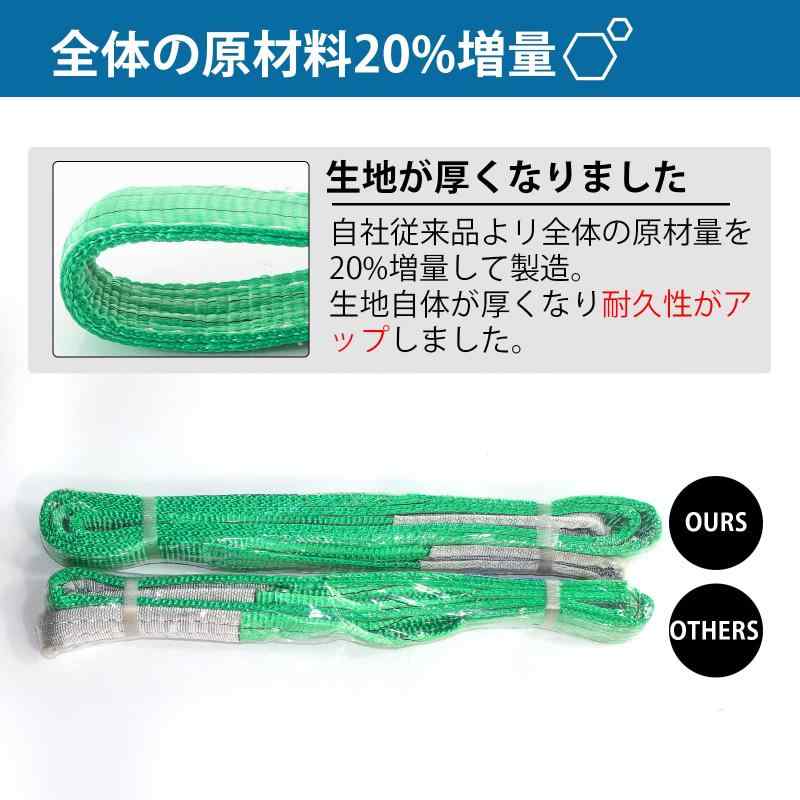 White marketのJiiinMiiin スリングベルト 使用荷重2000kg 長さ4M 幅50mm ポリエステル製 安全ロープ 荷吊りベルト 牽引工具 道具 園芸 出荷 引越し【2本セット】｜アングル3