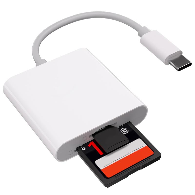 Rakuten - [VIVID TECH] タイプ C カードリーダー USB-C 2in1 SD/TF (MicroSD) カードリーダー OTG 対応 メモリーカードリーダー スマホ/PC/Mac/タブレット対応 コンパクト ホワイト