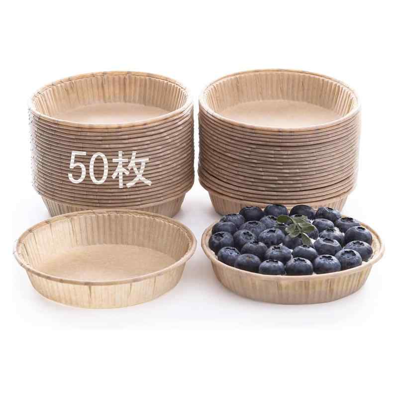 Rakuten - Bake Choice タルト型 パイ型 50枚 紙製 10cm ノンスティック ミニタルト 無漂白 使い捨て シリコンオイルコーティング オーブン電子レンジに適用