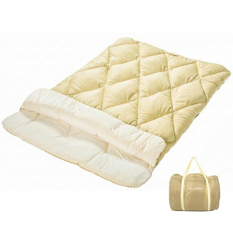 Rakuten - BISINNA キャンプ寝袋 二人用 シュラフ アウトドア 封筒型 220X150CM オールシーズン 3.2KG/3.8KG/4.5KG 連結解体可能 春秋 夏用 丸洗い可能 家族用 車中泊 キャンプ用品 収納パック付き