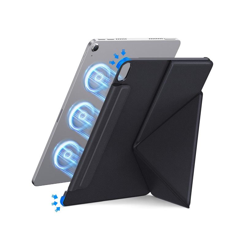 乐天商城 - 【2025年新登場・エッジ保護・磁気吸着式】HEIGKOIK iPad mini7 ケース (A17 Pro、2024) / iPad mini 第7/6世代 ケース (8.3インチ、2024/2021) ペン収納 スタンド機能 横置き・縦置き対応 (ブラック)