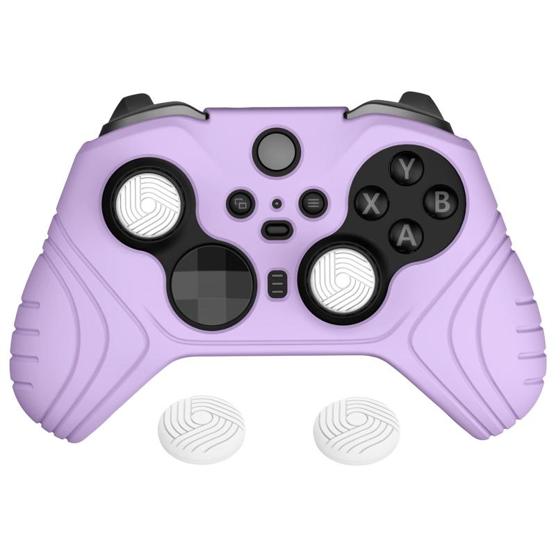PlayVital Xbox Elite Wireless Controller Series 2 Coreに対応用保護カバー、ソフトラバースキンやサムスティックキャップカバー付き【モーブパープル