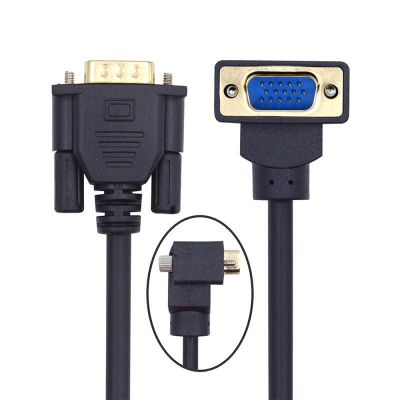 xiwai 90度角度 VGA RGBケーブル オス-ストレートオス延長コード 3COAX+6C コンピューターモニタープロジェクター用 1m/3.3フィート