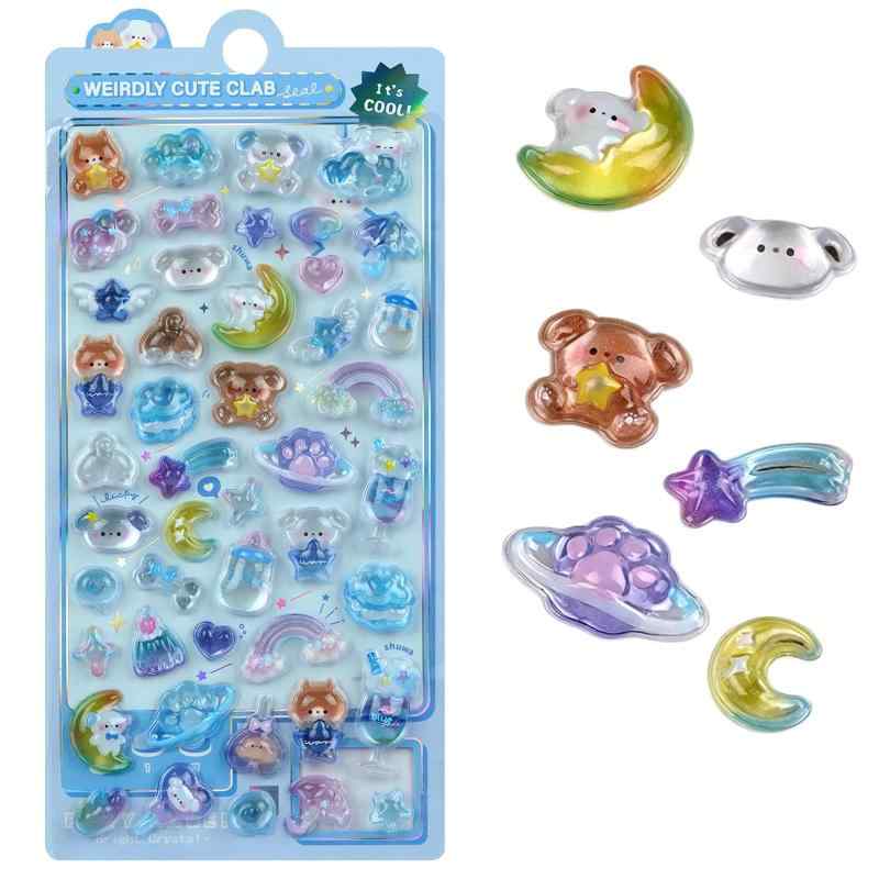 シール 可愛い 立体シール 3d立体ごほうびステッカー 女の子 キラキラ ステッカー 手帳用 diy用 水筒用 携帯電話飾り用 手芸用品 贈り物 (犬)