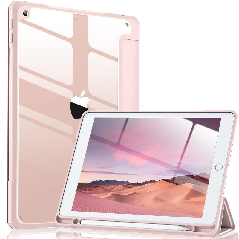 Netbook （UmPC） - 【Maledan】対応iPad 9世代 ケース 2021 第8/第7世代 カバー 2020/2019対応 クリア 透明 アクリル ペンホルダー付き スタンドケース 軽量 薄型 裏全透明 三つ折りスマート オートスリープ機能 10.2イ