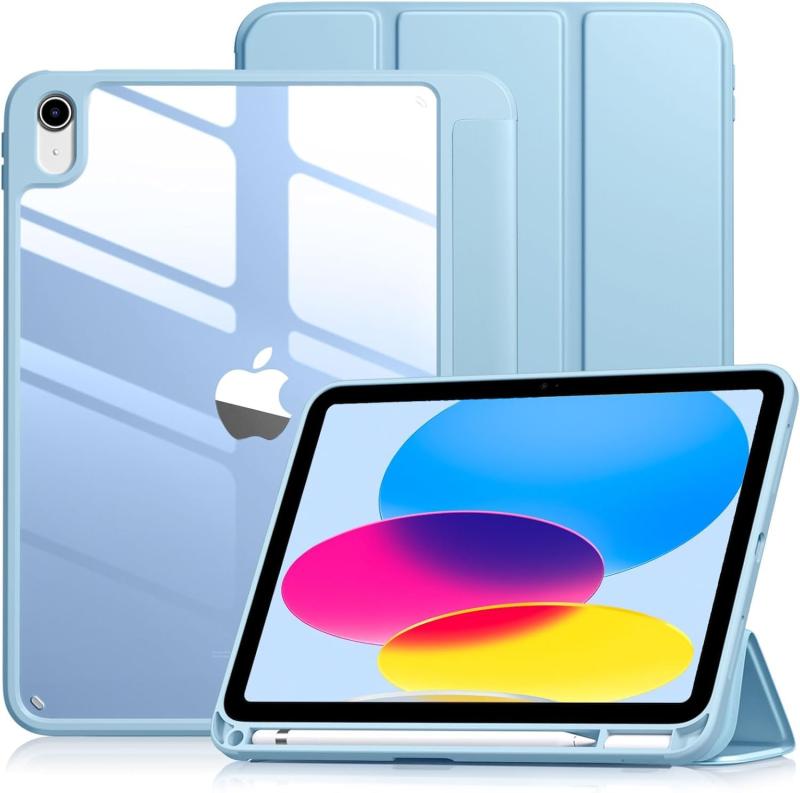 Rakuten - 【Maledan】対応iPad 11世代 ケース - 対応iPad 第11/10世代 ケース 三つ折りスタンド ペンシル収納 軽薄 軽量 DIY透明オートスリープ機能対応 耐衝撃 アジサイ