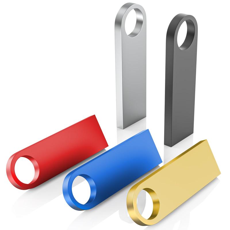 USBメモリ 32GB 5個セットキーチェーン付きWooolken 洗練されたメタルUSB 2.0サムドライブ メモリスティック PC ノートパソコン用
